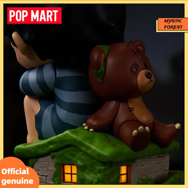 POP MART Nouvelle figurine Hirono Behind Time, décoration de bureau, ornement, jouet en PVC de collection, carte suspendue, cadeau, boîte mystère