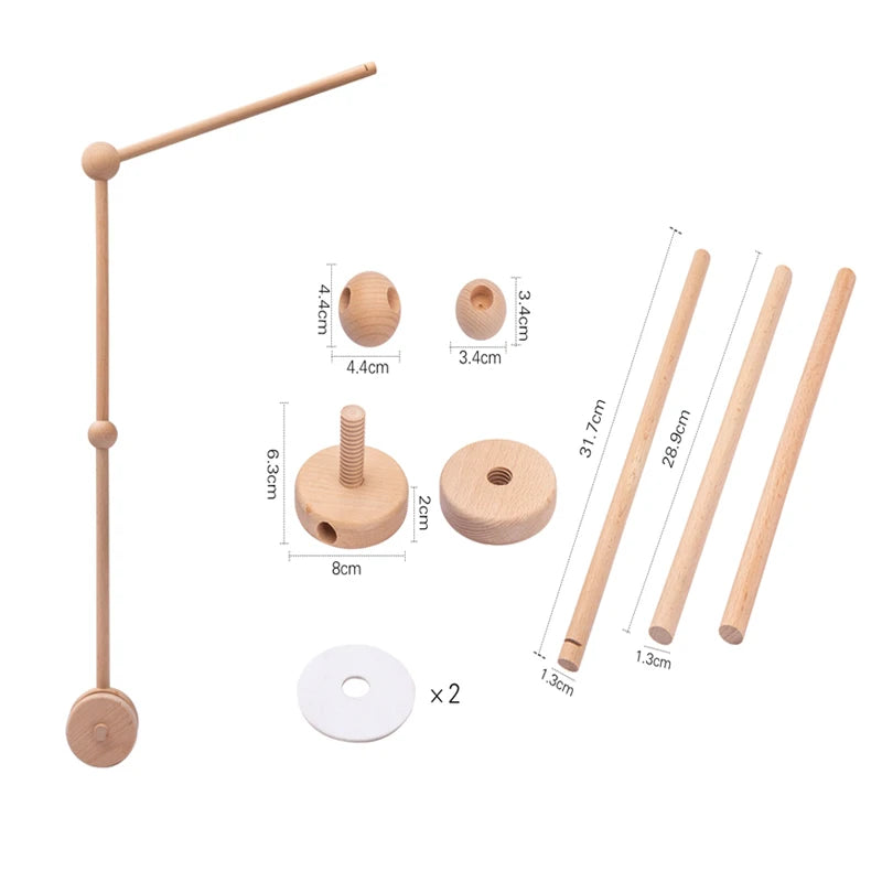 Mobile Musical en Bois pour Lit Bébé – Animaux Marins en Feutre, Hochet Suspendu Montessori