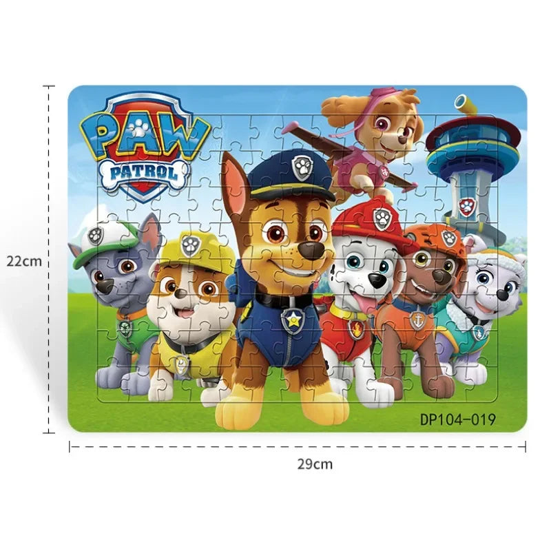 104 pièces Paw Patrol Puzzle pour enfants dessin animé patrouille canine Puzzles jouets éducatifs jeux d'apprentissage garçons filles cadeau