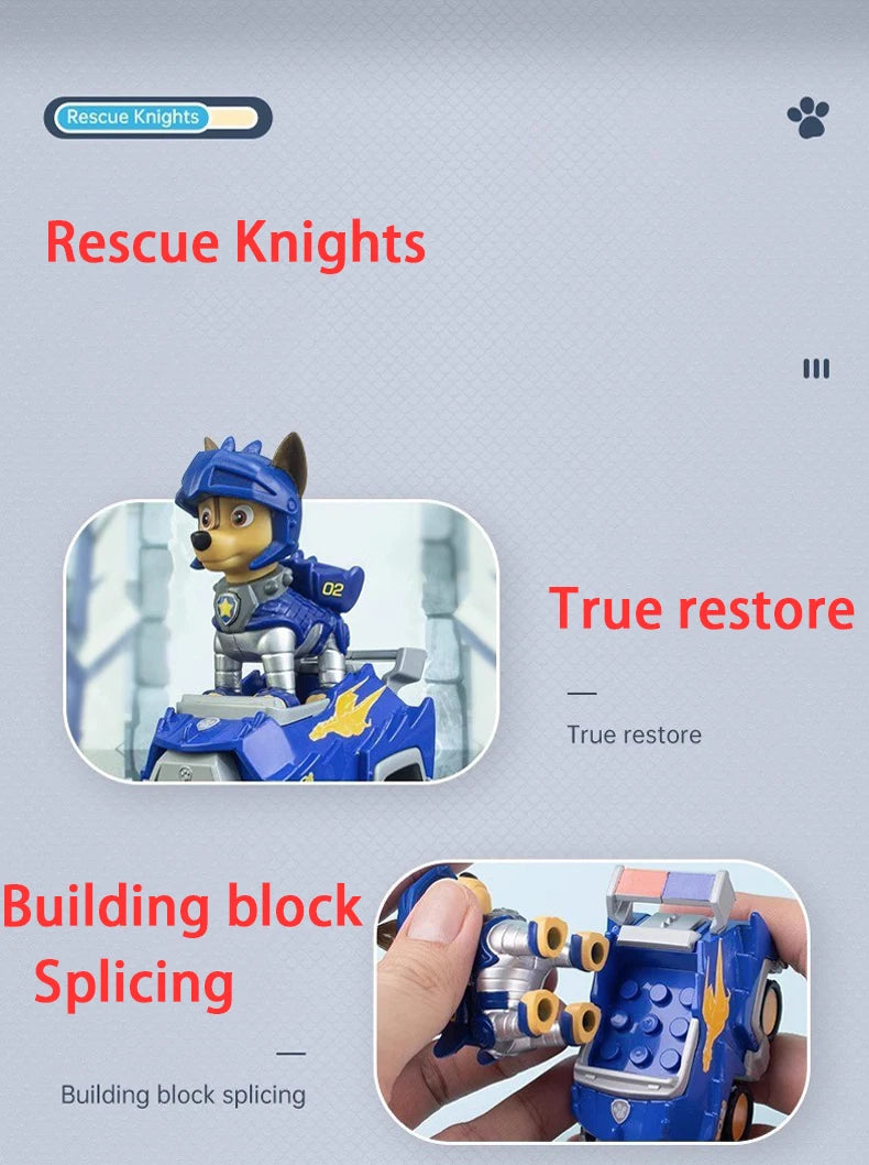 PAW Patrol – équipe de sauvetage de grande réalisation, chien de puissance, assemblage de dessin animé, pendentif de voiture électrique fait à la main, jouet, cadeau d'anniversaire pour enfants