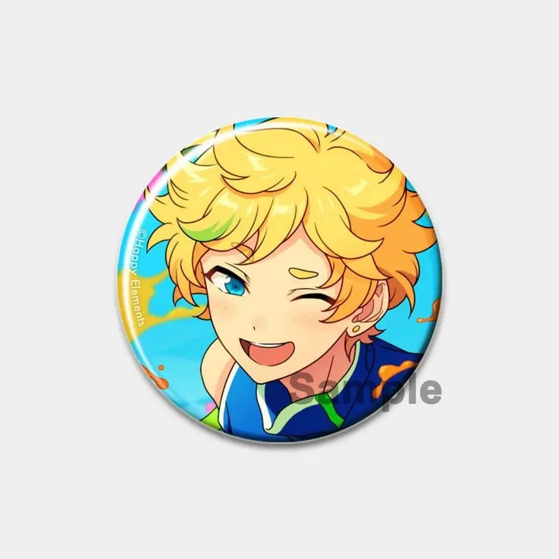 Ensemble d'étoiles rondes faites à la main pour sac à dos, épingles de dessin animé amusantes, accessoires de collection d'anime, décoration de chapeau d'insigne, broches encliquetables