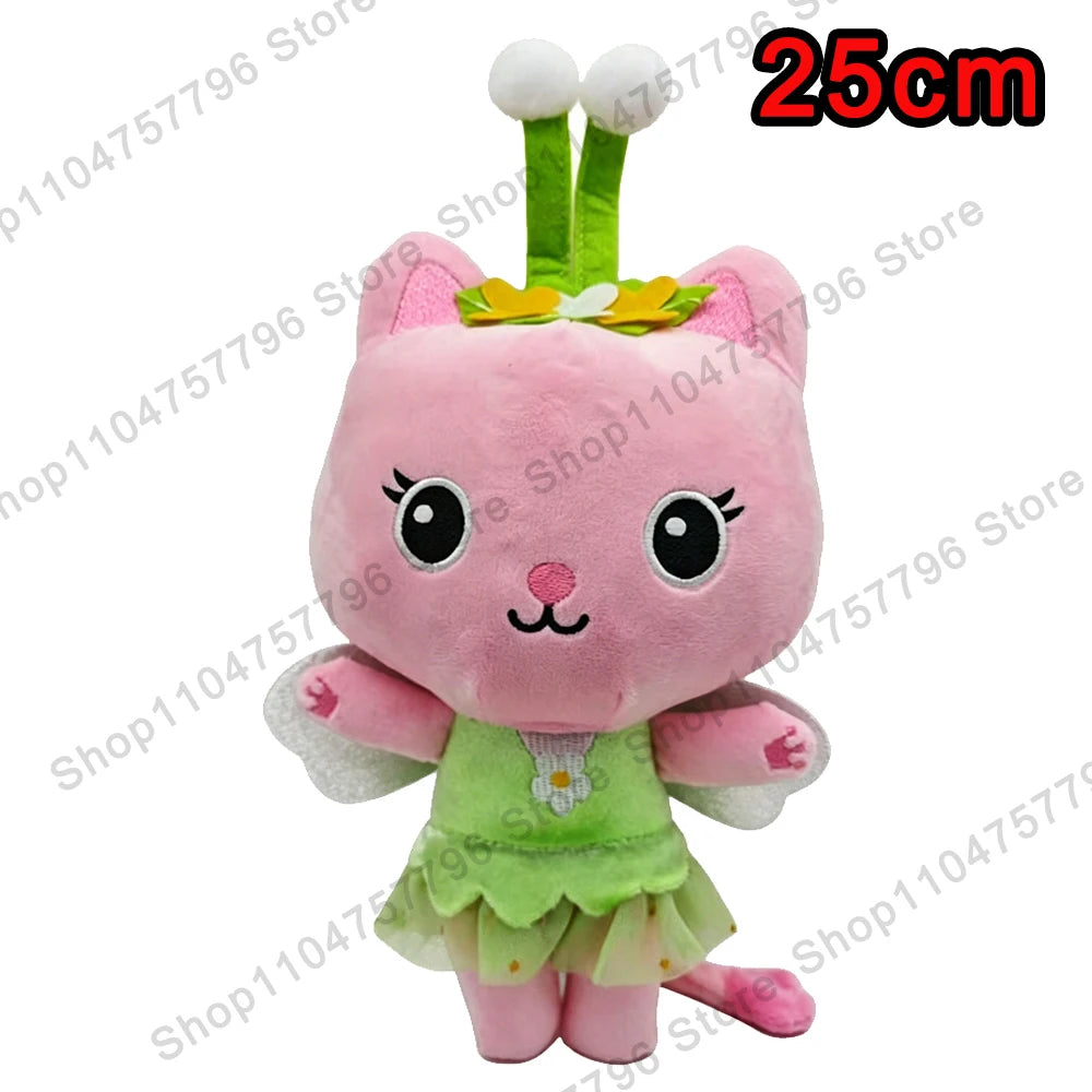 8 pièces Nouveaux porte-clés en peluche Maison de poupée Gabby, animaux en peluche Mercat, chat souriant, chat de voiture, chat câlin, cadeau d'anniversaire pour fille Gaby