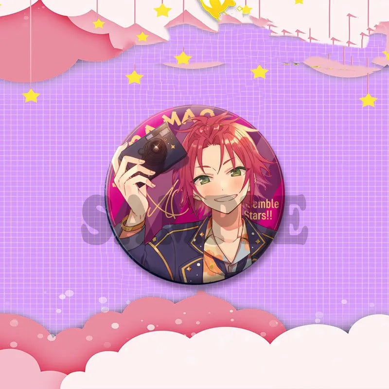Ensemble étoiles jeu Badge rond créatif dessin animé idole bouton broche vêtements sac à dos bijoux accessoires décoration épinglettes