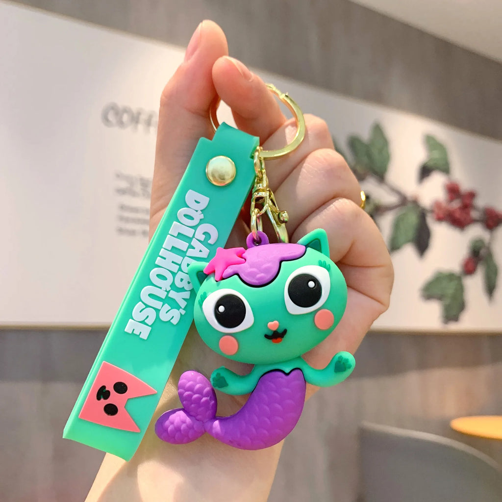 Gabby's Dollhouse Figurines 3D Porte-clés Sacs mignons Pendentifs Cartables Porte-clés