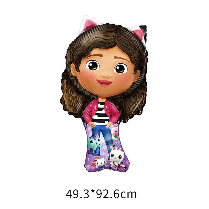 Ensemble de ballons numérotés Gabby Dollhouse Cats, décoration de fête d'anniversaire pour enfants, ballons en latex et aluminium, cadeau jouet pour fille Gabby's Doll