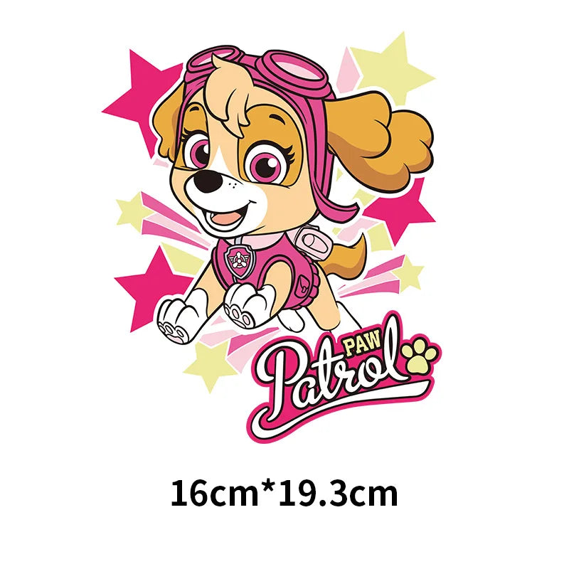 Patchs Paw Patrol mignons pour vêtements, autocollants pour vêtements d'enfants, sweat à capuche, T-Shirt, presse à chaud, autocollant en fer appliqué, DIY bricolage