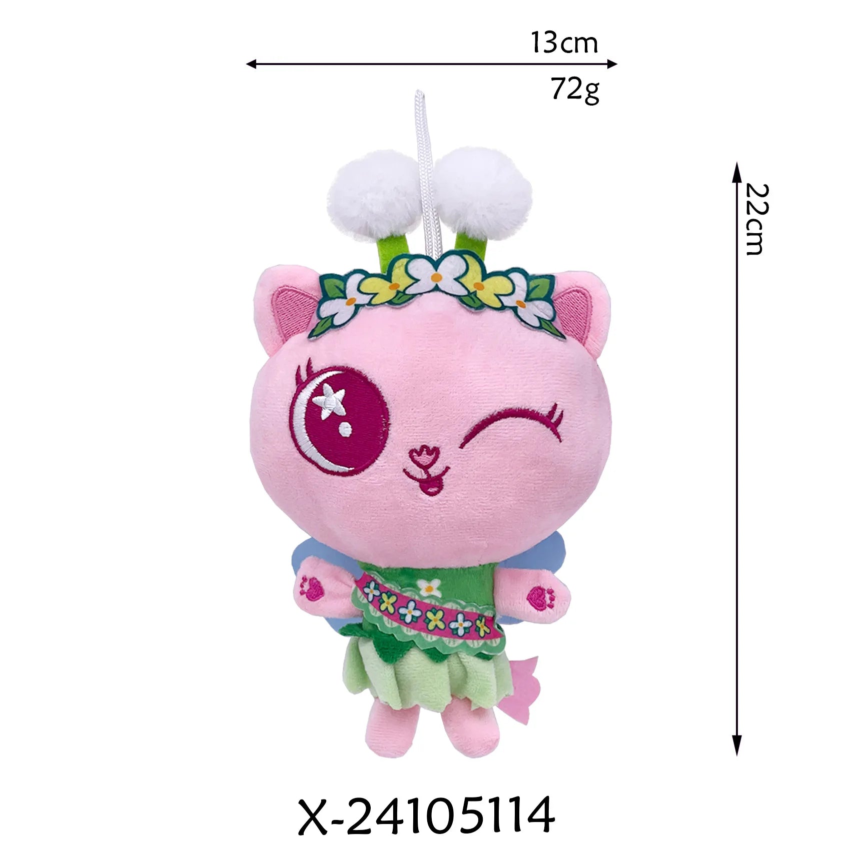 8 pièces Nouveaux porte-clés en peluche Maison de poupée Gabby, animaux en peluche Mercat, chat souriant, chat de voiture, chat câlin, cadeau d'anniversaire pour fille Gaby