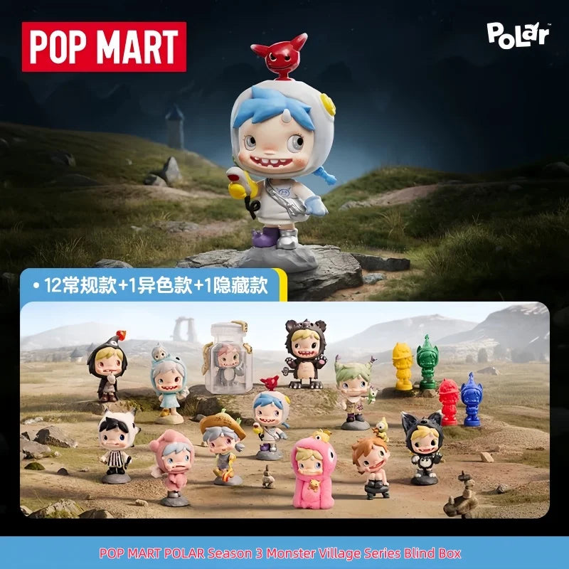 2026 Authentique POP MART Série POLAR Saison 3 Monster Village Boîte Mystère Figurines de Collection Jouets de Bureau Ornements Cadeaux d'Anniversaire