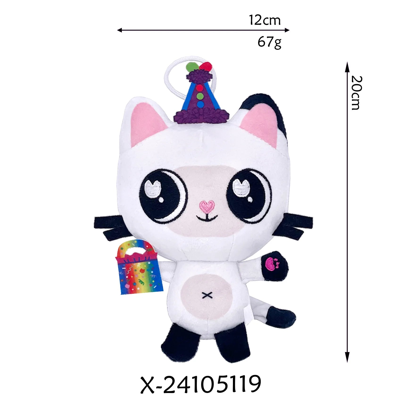 8 pièces Nouveaux porte-clés en peluche Maison de poupée Gabby, animaux en peluche Mercat, chat souriant, chat de voiture, chat câlin, cadeau d'anniversaire pour fille Gaby