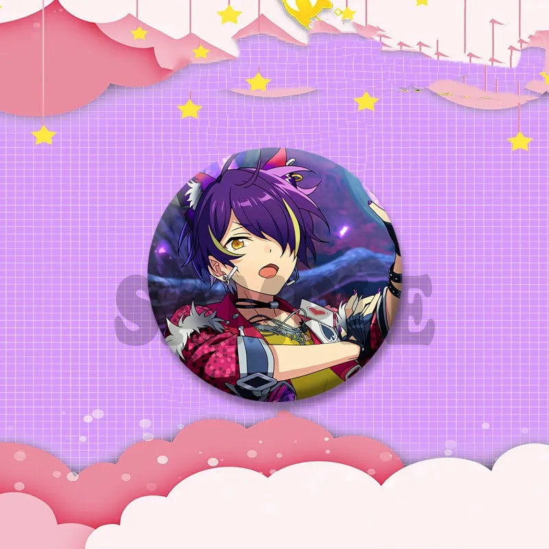 Ensemble étoiles jeu Badge rond créatif dessin animé idole bouton broche vêtements sac à dos bijoux accessoires décoration épinglettes