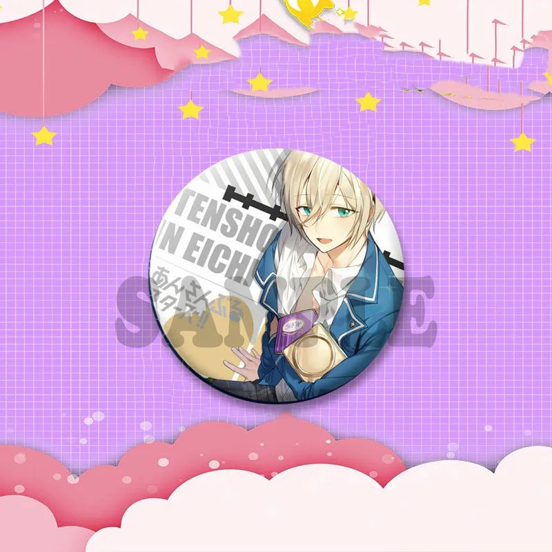 Ensemble étoiles jeu Badge rond créatif dessin animé idole bouton broche vêtements sac à dos bijoux accessoires décoration épinglettes