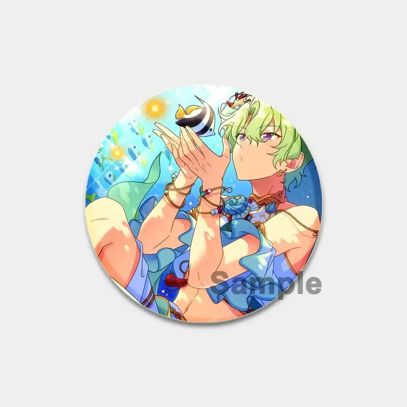 Ensemble d'étoiles rondes faites à la main pour sac à dos, épingles de dessin animé amusantes, accessoires de collection d'anime, décoration de chapeau d'insigne, broches encliquetables