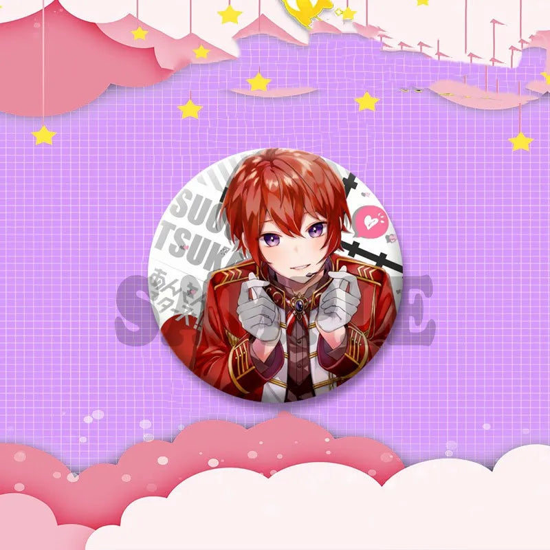 Ensemble étoiles jeu Badge rond créatif dessin animé idole bouton broche vêtements sac à dos bijoux accessoires décoration épinglettes