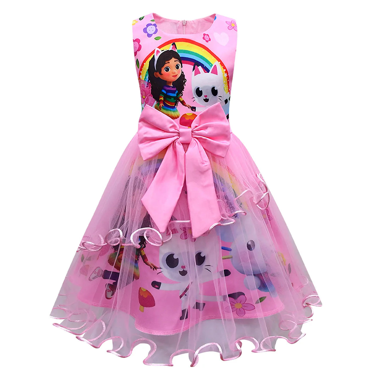 Costume de maison de poupée Gabby pour enfants, vêtements de chat Gabbys mignons, robe de princesse pour bébés filles, cadeau de fête de carnaval