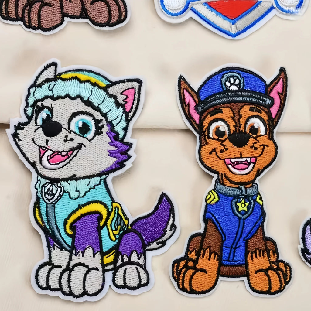 Patchs autocollants mignons de chien de dessin animé Pat'Patrouille, patchs thermocollants pour vêtements, vestes, badges, décorations, autocollants, cadeaux