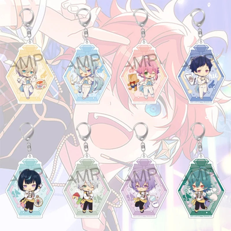 Ensemble Stars! Pendentif porte-clés en acrylique, version bouteille à message, pour sac, voiture, téléphone portable, cadeau pour amis et festivals