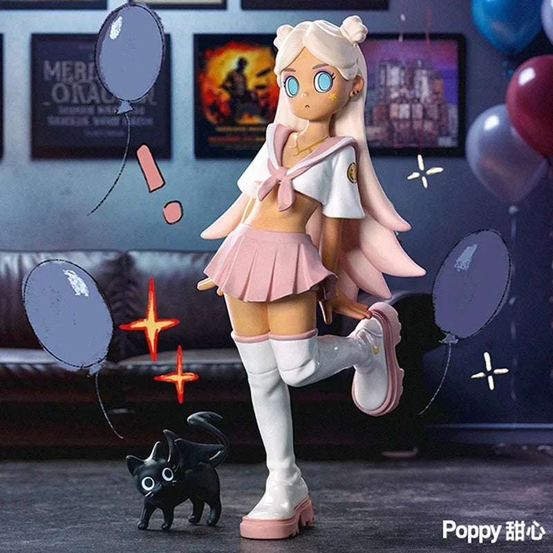 POP MART – boîte aveugle série Peach Riot Rise Up, boîte mystère, ornements Kawaii, Figurines, décoration de maison, modèle de bureau, poupées, cadeau pour filles