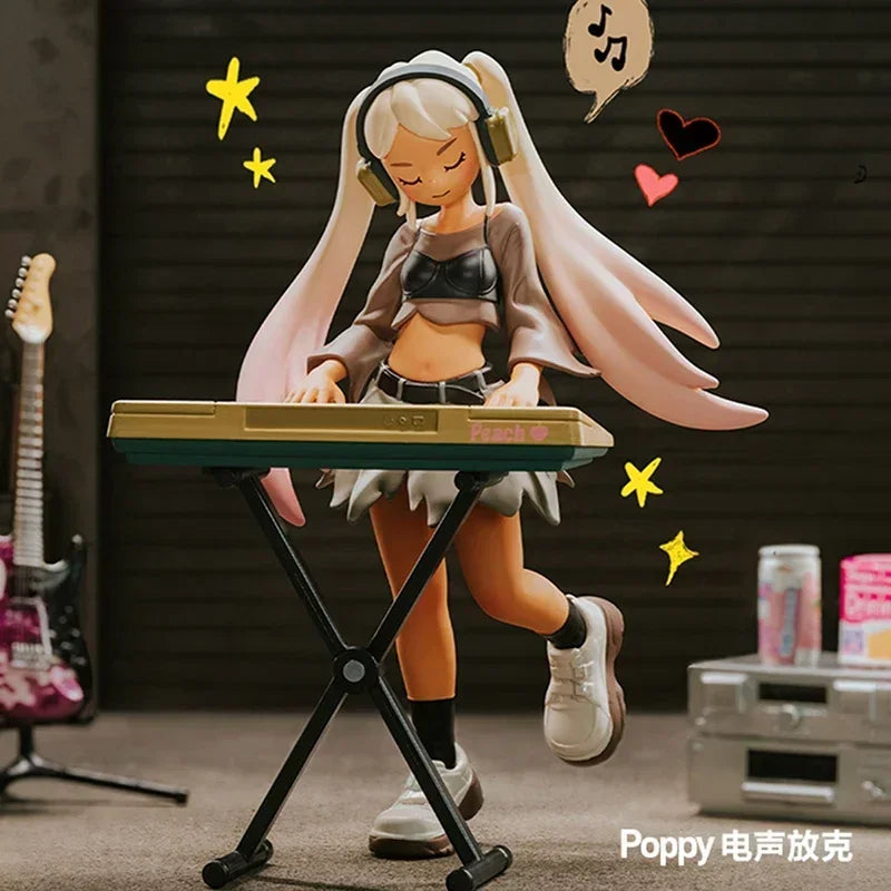 POP MART – boîte aveugle série Peach Riot Rise Up, boîte mystère, ornements Kawaii, Figurines, décoration de maison, modèle de bureau, poupées, cadeau pour filles