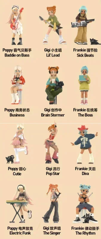 POP MART – boîte aveugle série Peach Riot Rise Up, boîte mystère, ornements Kawaii, Figurines, décoration de maison, modèle de bureau, poupées, cadeau pour filles