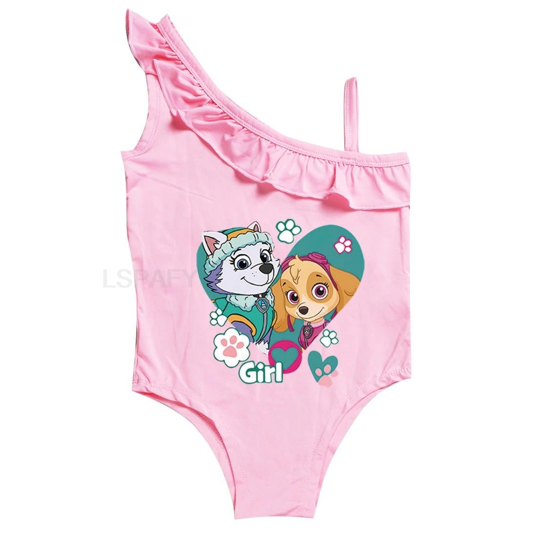 Maillot de bain une pièce PAW PATROL coupe ajustée, motif dessin animé, polyvalent, imprimé lettres, en soie glacée respirante, grande taille, pour la plage