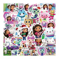 Autocollants de décoration de maison de poupée Gabby, 10 pièces/30 pièces/50 pièces, dessin animé, fournitures de fête d'anniversaire, cadeaux pour enfants garçons et filles, DIY bricolage