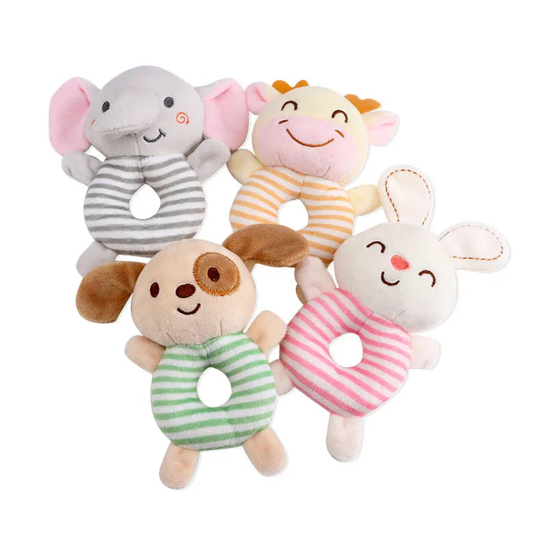 Hochet en Peluche Bébé avec Anneau de Préhension – Jouet d’Éveil Sensoriel Doux de 0 à 24 Mois