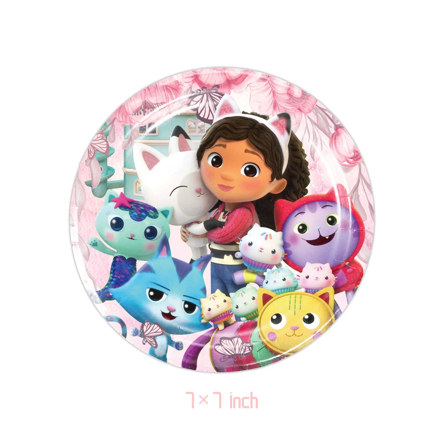 Décoration d'anniversaire Gabby, thème Gabby Dollhouse, vaisselle, assiette, tasse, serviette, nappe, ballon, bannière, toile de fond, fournitures pour fête d'enfants