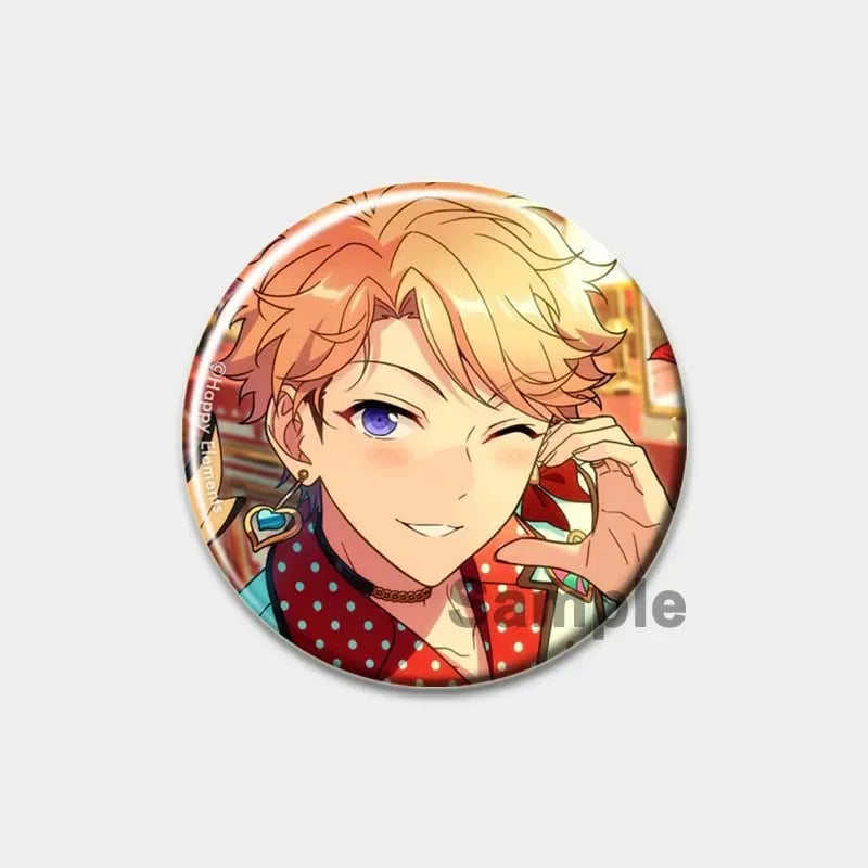 Ensemble d'étoiles rondes faites à la main pour sac à dos, épingles de dessin animé amusantes, accessoires de collection d'anime, décoration de chapeau d'insigne, broches encliquetables