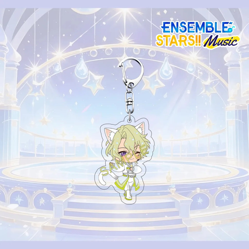 Porte-clés en acrylique de 6 cm avec personnage mignon de l'anime Ensemble Stars, pendentif pour sac à dos, décoration de clé de voiture, cadeau de collection pour fans