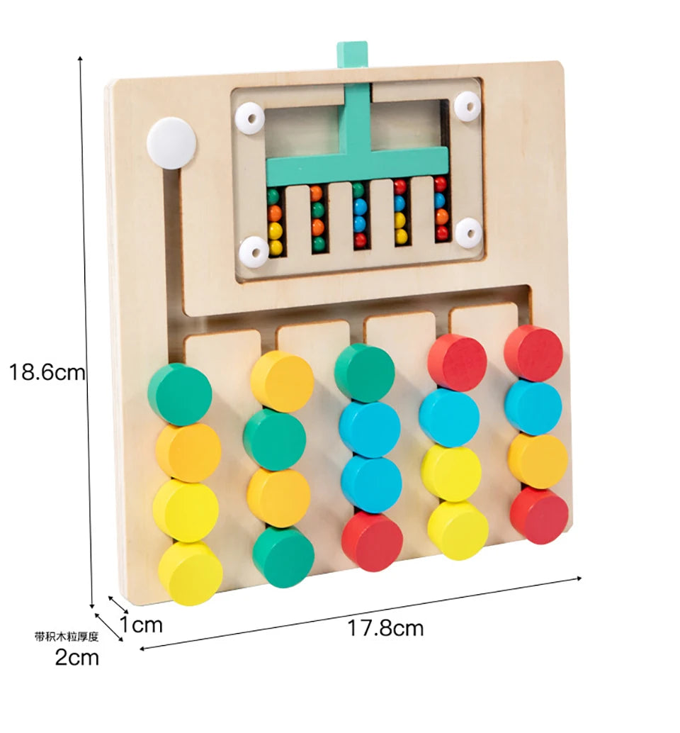 Puzzle Coulissant Montessori en Bois – Jeu de Logique et de Coordination pour Enfants 3 à 6 Ans