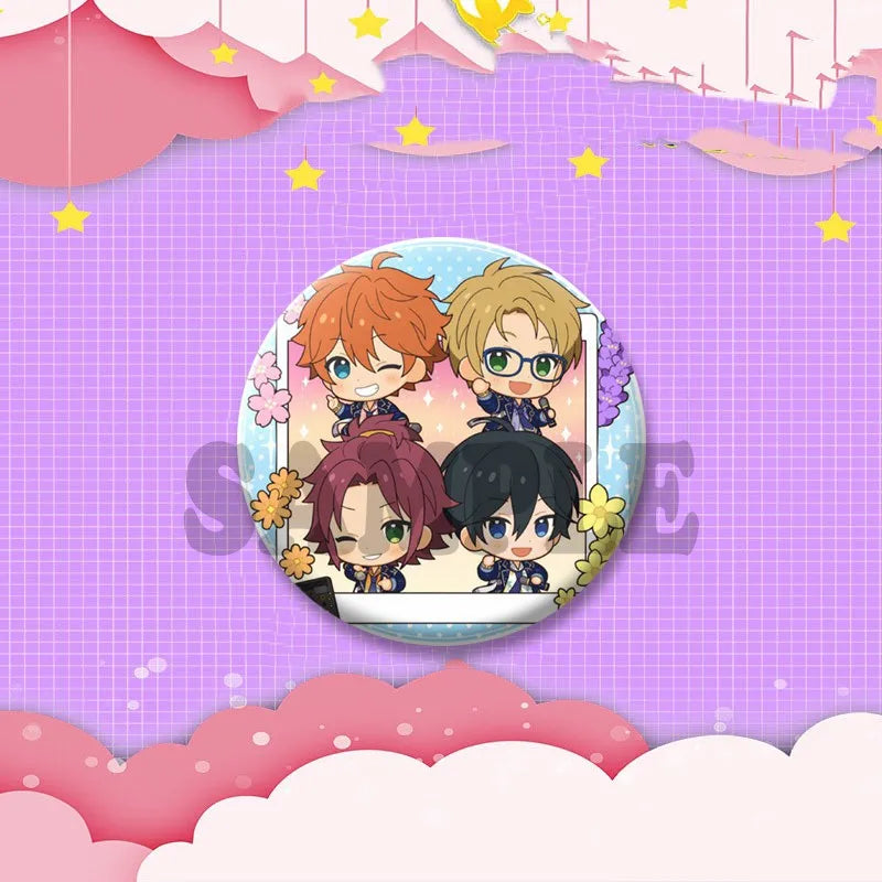 Ensemble étoiles jeu Badge rond créatif dessin animé idole bouton broche vêtements sac à dos bijoux accessoires décoration épinglettes
