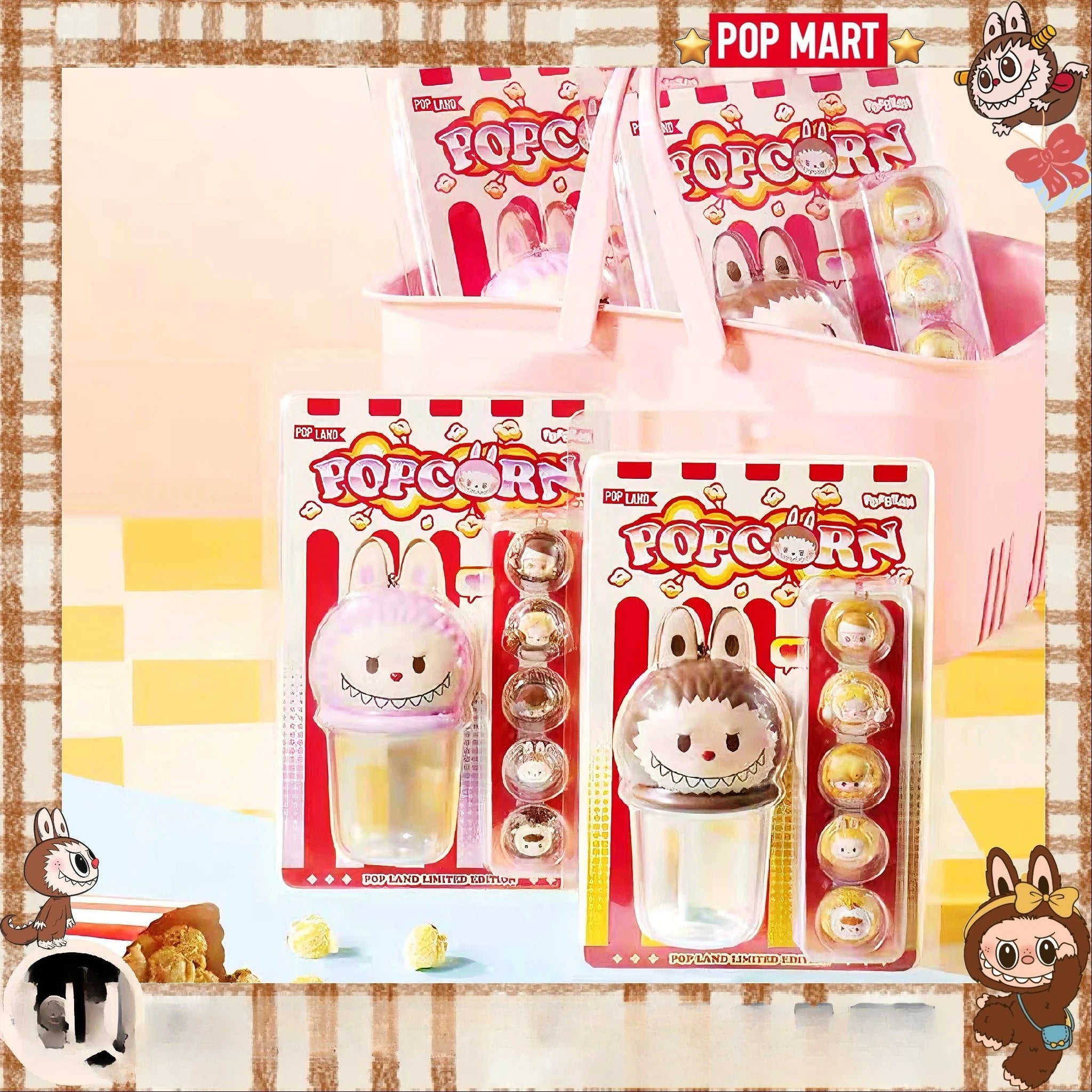POP MART labubu Park – mini figurine originale, édition limitée, série pop-corn, jouets d'action, cadeau d'anniversaire Surprise