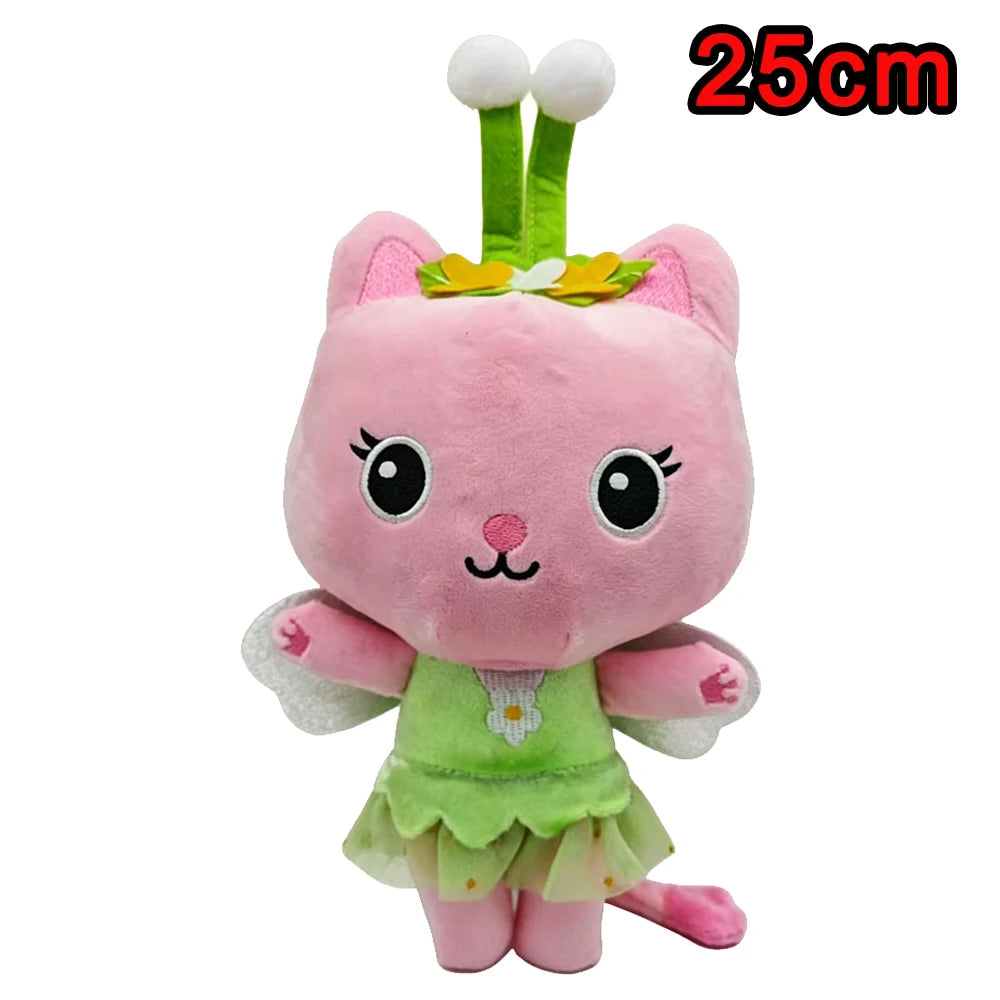 8 pièces Nouveaux porte-clés en peluche Maison de poupée Gabby, animaux en peluche Mercat, chat souriant, chat de voiture, chat câlin, cadeau d'anniversaire pour fille Gaby