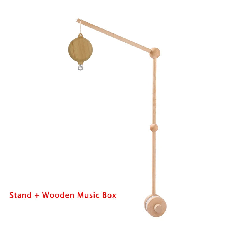 Mobile Musical en Bois pour Lit Bébé – Animaux Marins en Feutre, Hochet Suspendu Montessori
