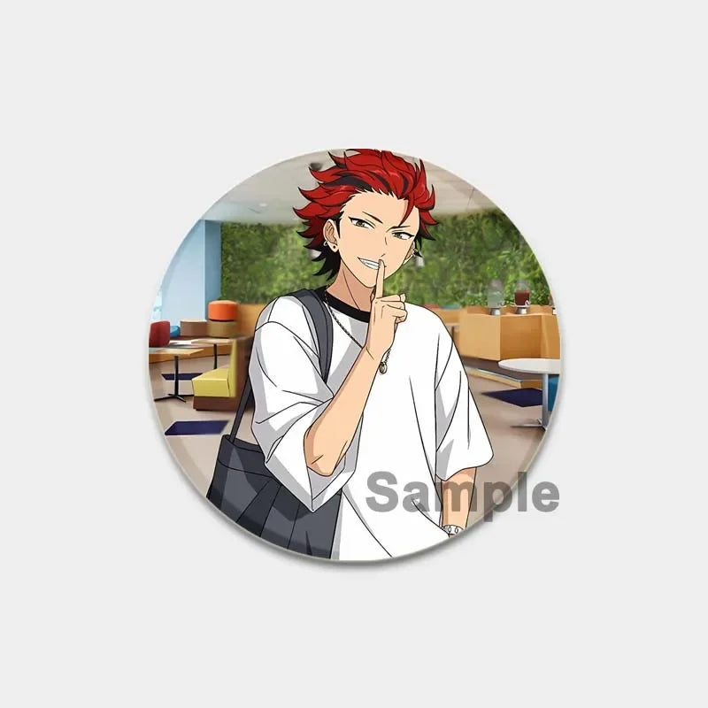 Ensemble d'étoiles rondes faites à la main pour sac à dos, épingles de dessin animé amusantes, accessoires de collection d'anime, décoration de chapeau d'insigne, broches encliquetables