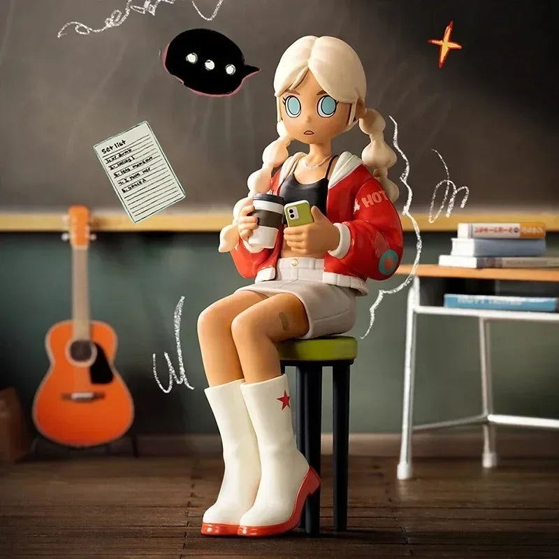POP MART – boîte aveugle série Peach Riot Rise Up, boîte mystère, ornements Kawaii, Figurines, décoration de maison, modèle de bureau, poupées, cadeau pour filles