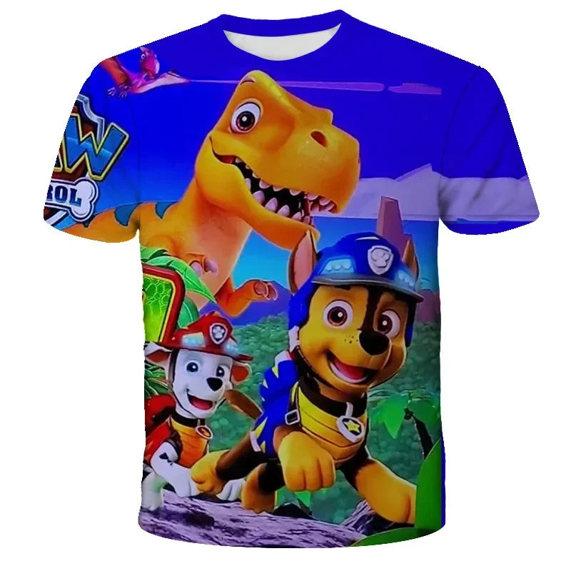 PAW Patrol jouet chien enfants vêtements hauts garçon T-shirt impression 3D pat patrouille t-shirts Anime à manches courtes bébé enfant cadeau d'anniversaire