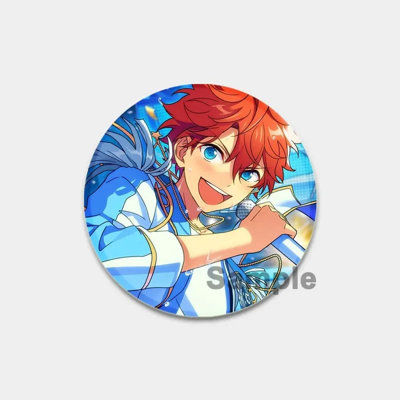Ensemble d'étoiles rondes faites à la main pour sac à dos, épingles de dessin animé amusantes, accessoires de collection d'anime, décoration de chapeau d'insigne, broches encliquetables