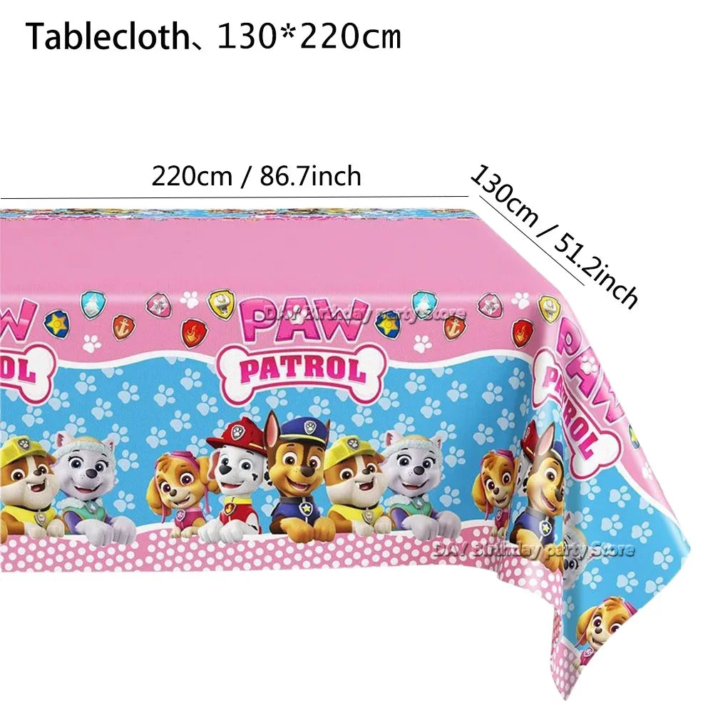 Paw Patrol – nappe d'anniversaire pour chien, décoration pour garçon et fille, réception-cadeau pour bébé, rose et bleu, fournitures de fête, cadeaux