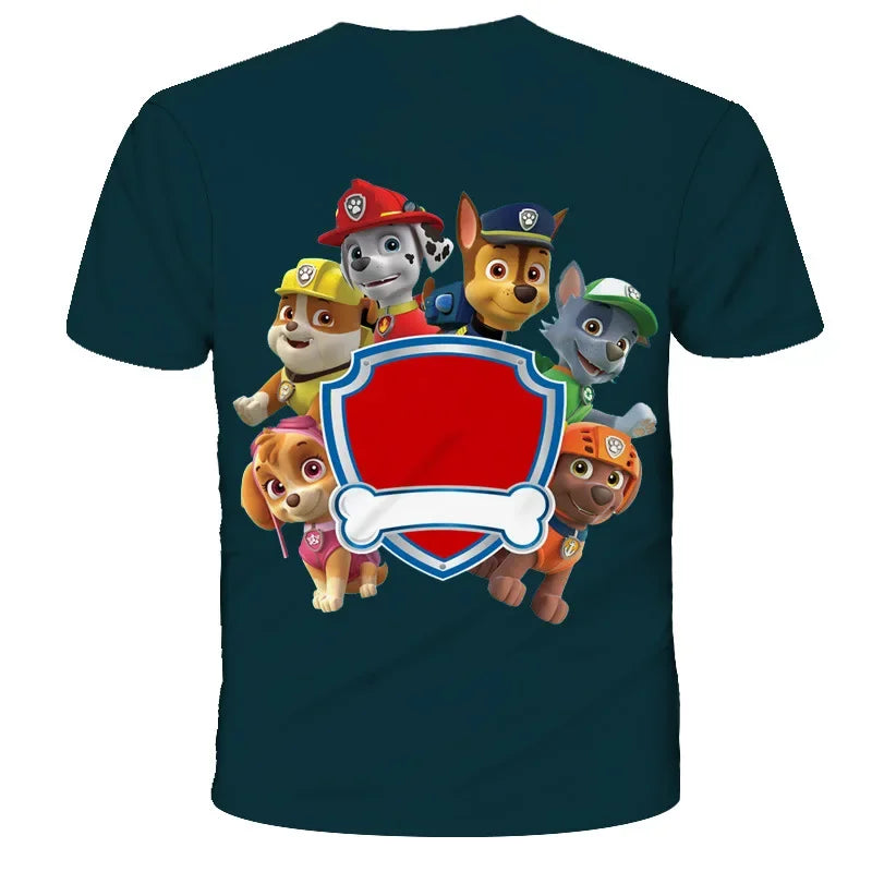 PAW Patrol jouet chien enfants vêtements hauts garçon T-shirt impression 3D pat patrouille t-shirts Anime à manches courtes bébé enfant cadeau d'anniversaire