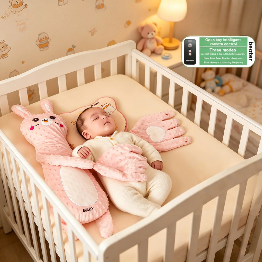    Oreiller Apaisant Intelligent pour Bébé avec Fonction Tapotement Automatique – Compagnon de Sommeil Réconfortant
