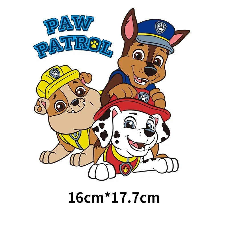 Patchs Paw Patrol mignons pour vêtements, autocollants pour vêtements d'enfants, sweat à capuche, T-Shirt, presse à chaud, autocollant en fer appliqué, DIY bricolage
