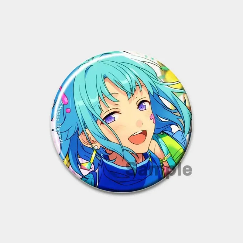 Ensemble d'étoiles rondes faites à la main pour sac à dos, épingles de dessin animé amusantes, accessoires de collection d'anime, décoration de chapeau d'insigne, broches encliquetables