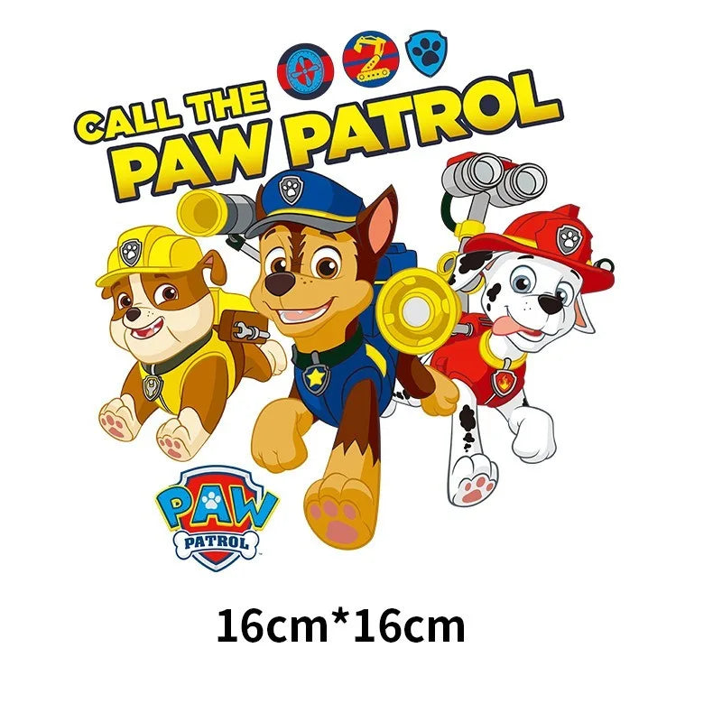 Patchs Paw Patrol mignons pour vêtements, autocollants pour vêtements d'enfants, sweat à capuche, T-Shirt, presse à chaud, autocollant en fer appliqué, DIY bricolage