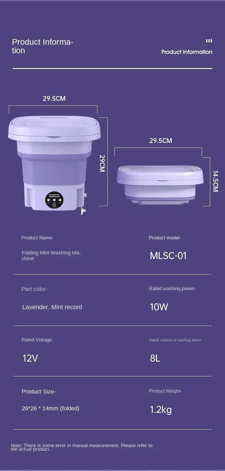 Petite Machine à laver pliable Portable 8l, avec sèche-linge rotatif, pour chaussettes, sous-vêtements, culottes, Mini Machine à laver domestique
