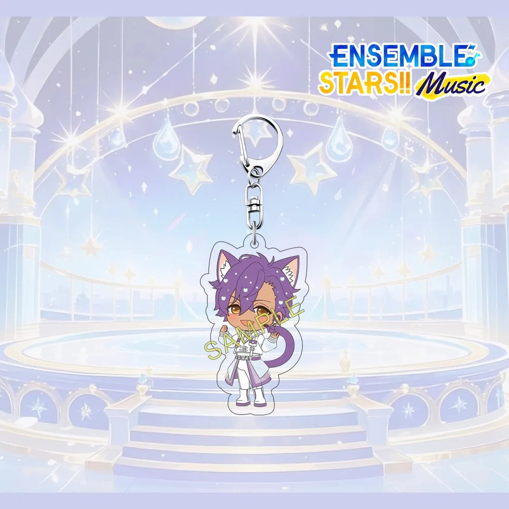 Porte-clés en acrylique de 6 cm avec personnage mignon de l'anime Ensemble Stars, pendentif pour sac à dos, décoration de clé de voiture, cadeau de collection pour fans