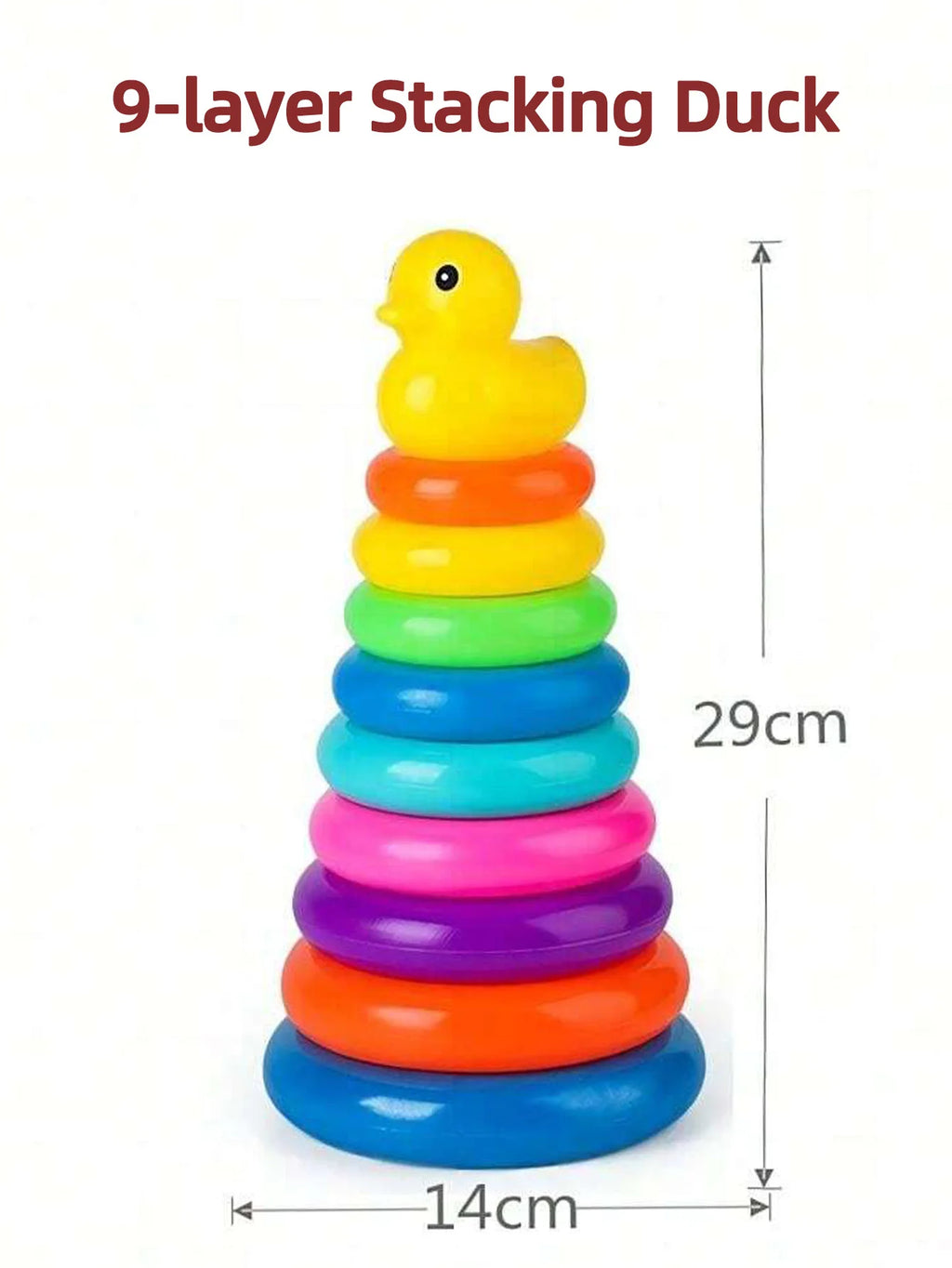 Canard Arc-en-Ciel Montessori à Empiler – Jeu d'Éveil et de Motricité pour Enfants