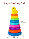 Canard Arc-en-Ciel Montessori à Empiler – Jeu d'Éveil et de Motricité pour Enfants