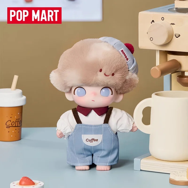 POP MART Thaïlande Édition Limitée DIMOO Little Elephant Crush On Coffee Series Boîte Mystère Figurine Vinyle Porte-clés Carte Suspendue Cadeaux