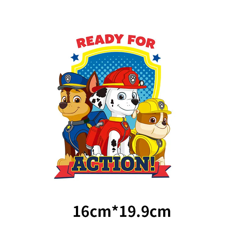 Patchs Paw Patrol mignons pour vêtements, autocollants pour vêtements d'enfants, sweat à capuche, T-Shirt, presse à chaud, autocollant en fer appliqué, DIY bricolage